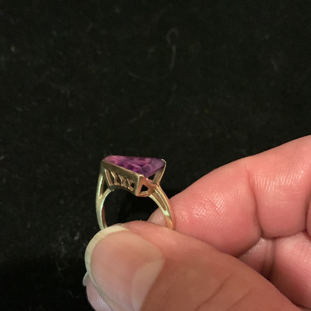 Unique Kimberly Amethyst Ring Solid Gold - image 6